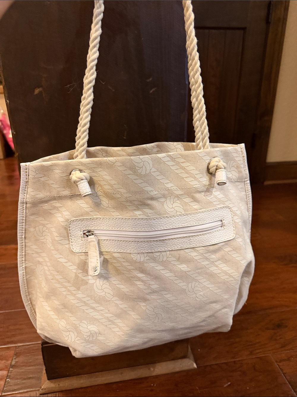 Rafe Clarins Everyday Rope-Handle Canvas Tote in Cream